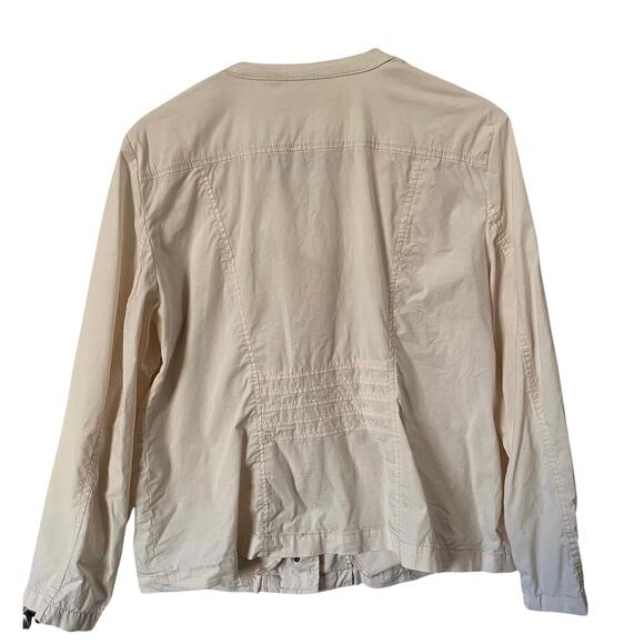Chico's Cream Neutral Lightweight Long Sleeve Side Zip Utility Jacket Large - Picture 5 of 9